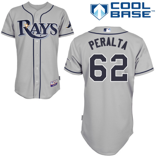 Joel Peralta #62 MLB Jersey-Tampa Bay Rays Men's Authentic Road Gray Cool Base Baseball Jersey